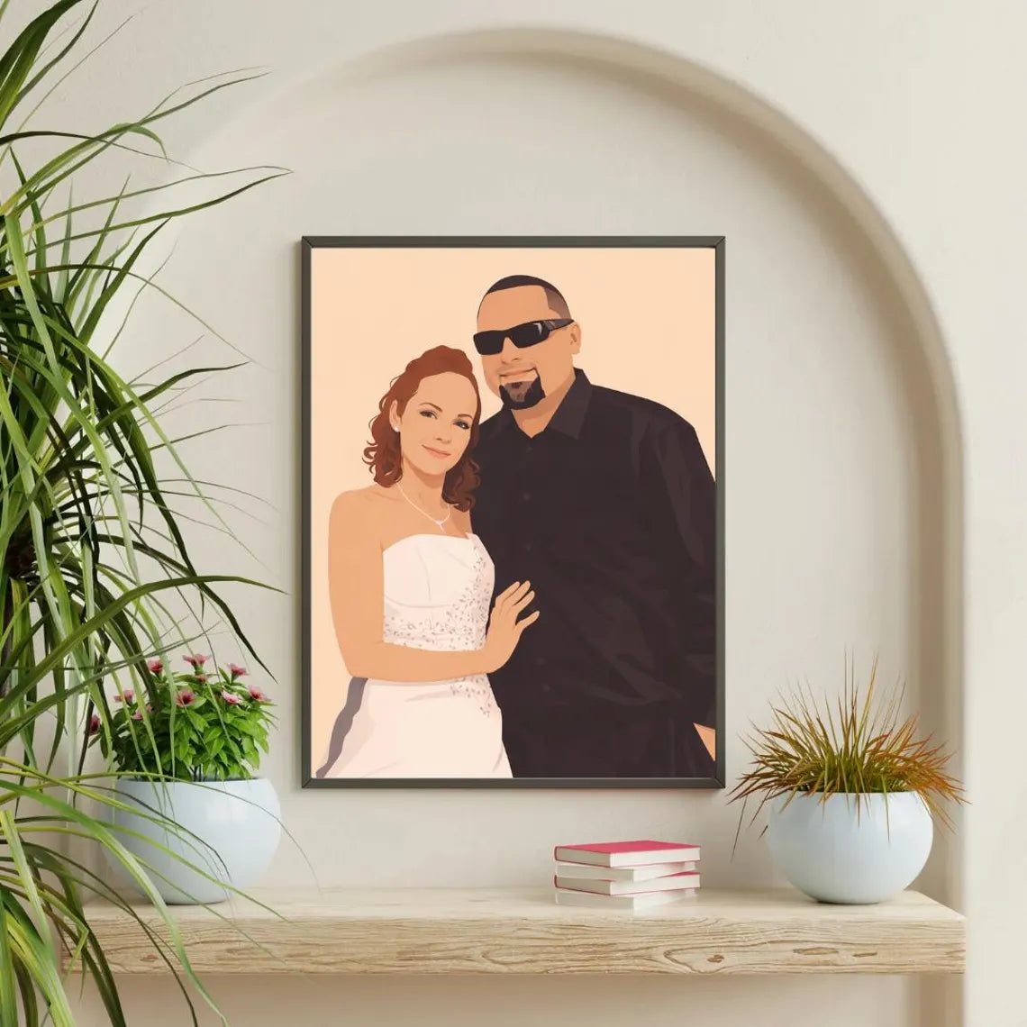 Custom Couple Portrait | Minimalist Wedding Flat Vector Art (Digital Download)