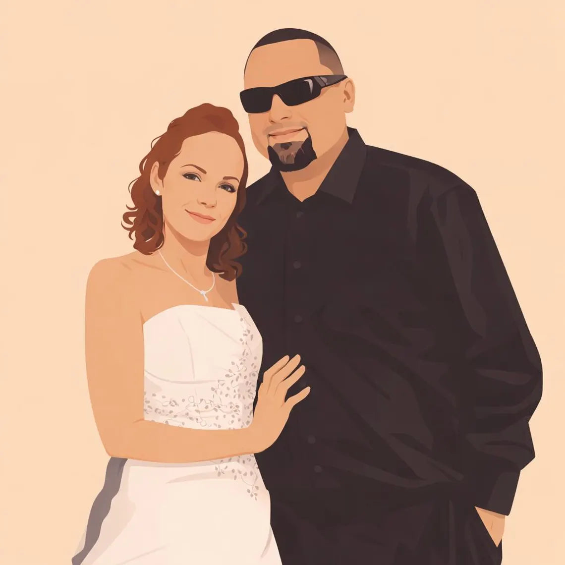 Custom Couple Portrait | Minimalist Wedding Flat Vector Art (Digital Download)